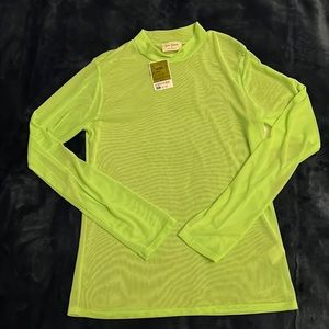 Lime green mesh turtle neck!